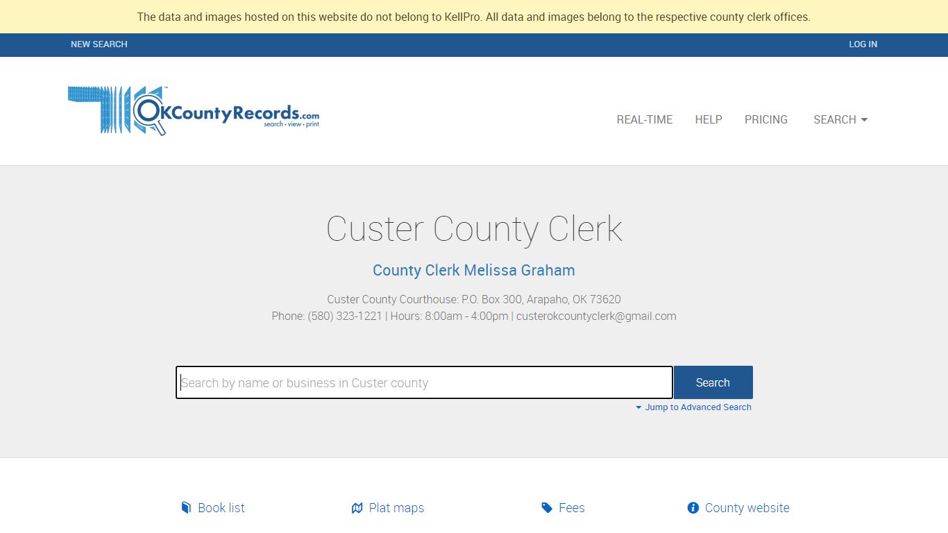 Custer County | OKCountyRecords.com | County Clerk Public Land Records ...